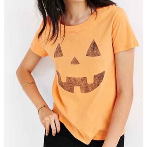 Urban Outfitters Tops - Urban Outfitters Pumpkin Tee Shirt Halloween Women’s size XS orange